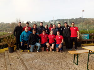 El equipo arbitral del Junior 7s Lisbon posa antes del torneo.